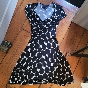 Leota Black and White Patterned Dress